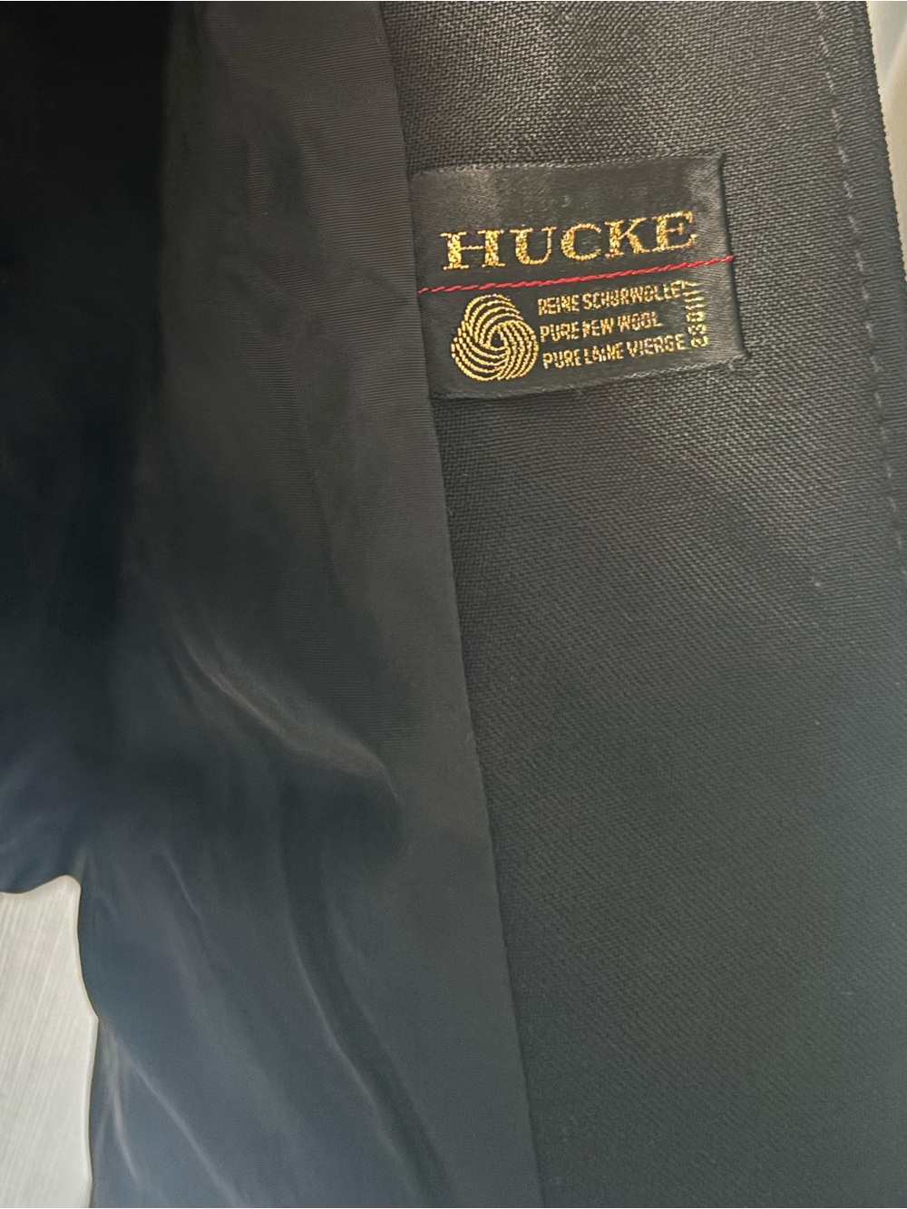Vintage 50s 60s Hucke Blazer pure wool black blazer with gold accent - Picture 5 of 6